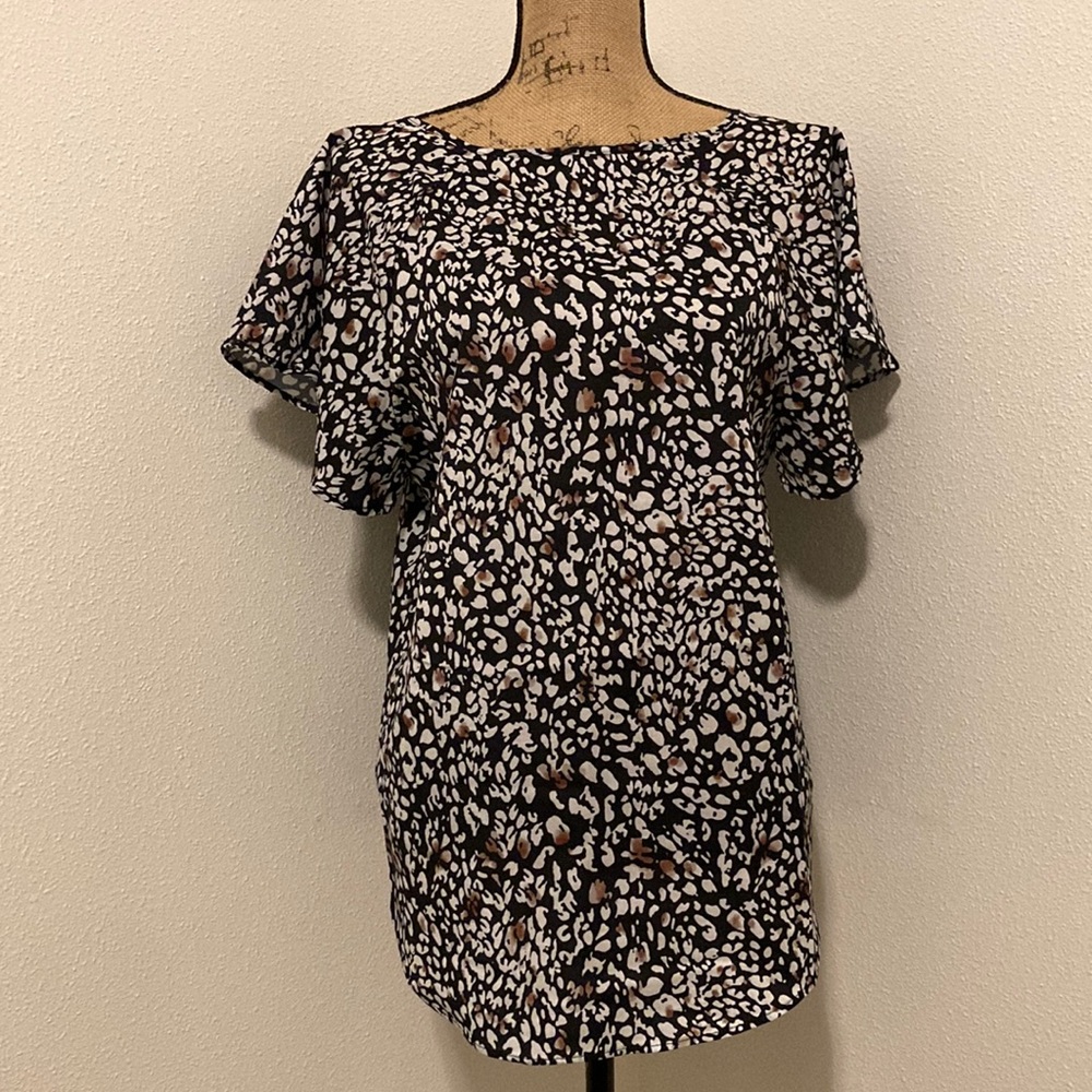 Summer Animal Print short sleeve blouse M